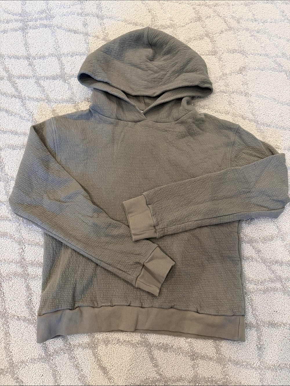perfectwhitetee Textured Hooded Pullover - Green/gray